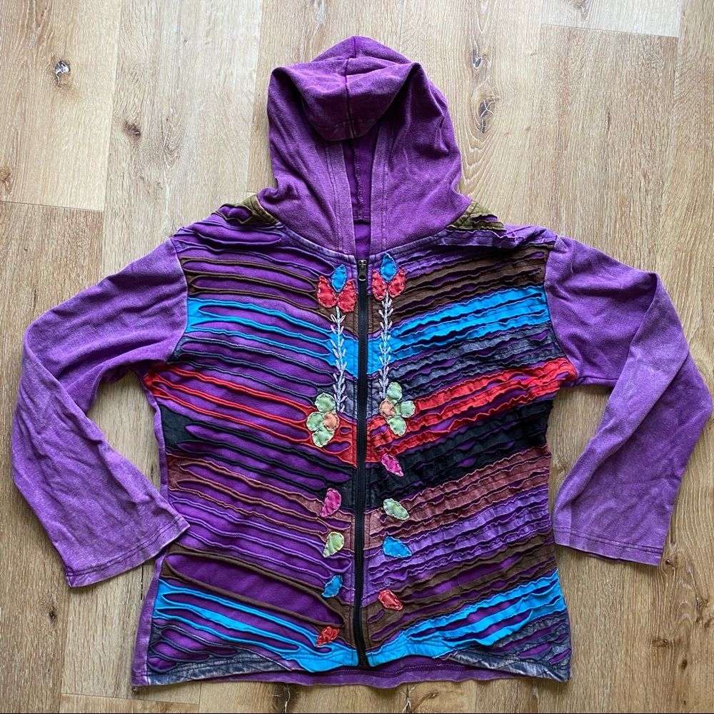 Handmade 100% Cotton Hoodie from Nepal.